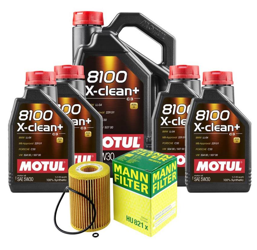 Mercedes Engine Oil Change Kit - Motul 6421800009 (5W30) (X-CLEAN + 8100)